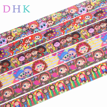 DHK-Accesorios de cinta de grogrén con estampado de dibujos animados, lazo para el pelo, tocado, decoración al por mayor, OEM S1037, 50 yardas 2024 - compra barato