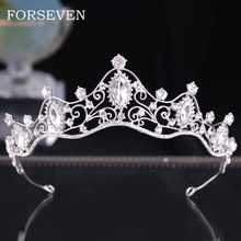 Silver Color Crystal Rhinestone Crown Tiara Bridal Hair Jewelry Hairband Wedding Headdress Headbands With Rhinestones 2024 - buy cheap