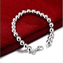 Wholesale Top Quality Fashion Jewelry 925 Sterling Silver 8 mm Bead Ball Women Men Bracelet  Lobster Jewelry Wedding Party Gift 2024 - buy cheap