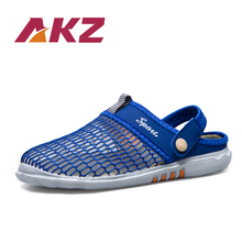 AKZ New Fashion Summer Men sandals Mesh Men Beach flip flops Breathable Men Casual shoes Male Flats shoes Outside Sandals 2024 - buy cheap