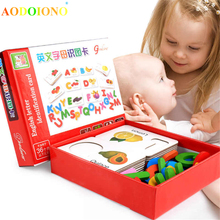 26Pcs Fruit Vegetable Card Alphabet Montessori Educational Wooden Toys for Children Learning English Baby Developing Toys Gifts 2024 - buy cheap