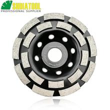 SHDIATOOL Dia 4.5"/115mm Diamond Double Row Grinding Cup Wheel For Concrete Granite And Hard Material Grinding Disc Bore 22.23mm 2024 - buy cheap