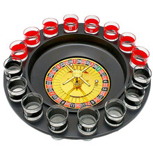 16 Shot Glass Deluxe Russian Spinning Roulette Poker Chips Drinking Game Set Party Supplies Wine Games for Adult Drinken Game 2024 - buy cheap