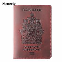 Vintage Crazy Horse Leather Canada Genuine Leather Passport Cover Card Holder Men Passport Case Travel Unisex Travel Wallet 2024 - buy cheap