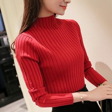 Women Slim Knit Basic Tops Autumn Winter Sweater Women Long Sleeve Pullover 2024 - buy cheap