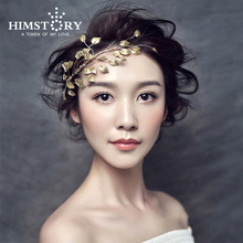 HIMSTORY Vintage Handmade Sweety Gold Leaves Hair Accessory ,Bridal Wedding Party Hair Decoration Headpiece 2024 - buy cheap