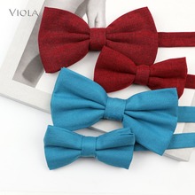 Parent-Child Solid Cotton Bowtie Sets Lovely Kids Pets Family Butterfly Party Dinner Wedding Nice BowTie Classic Accessory Red 2024 - buy cheap