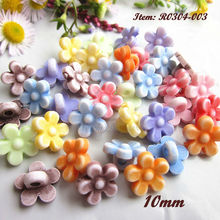 Novo! 144 peças 10mm cores mistas mini botões de costura flor para artesanato de casamento costura artesanal acessórios decorativos haste 2024 - compre barato
