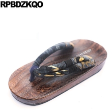 Zuecos japoneses de plataforma para verano al aire libre, sandalias impermeables para hombre, chanclas grandes de diseñador, 47 Geta, talla 46 2024 - compra barato