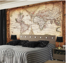 Custom retro wallpaper world navigation map murals for the living room bedroom wall waterproof Papel de parede vinyl 2024 - buy cheap