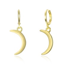 Pendientes colgantes con forma de Luna para mujer, aretes colgantes de color dorado nuevo, a la moda, pendientes de joyería de fiesta informales de Corea 2024 - compra barato