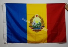 Pré 1989 Roménia Ensign Bandeira 3X5FT bens venda quente 150X90 CM Bandeira de bronze de metal buracos 2024 - compre barato