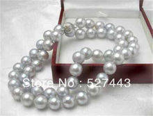 Wholesale free shipping Rare!8-9MM Gray Akoya Cultured Pearl Necklace 18" 2024 - buy cheap