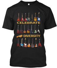 Guitar -Celebrate Diversity - Celebrate Men 2019 Summer Round Neck Men'S Summer Famous Clothing Create A Shirt 2024 - buy cheap