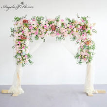 Decoración de fondo de arco de boda, bricolaje personalizado, hilera de flores artificiales de seda, para pared, fiesta, hotel, ceremonia 2024 - compra barato