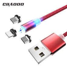 Магнитный кабель Micro USB, 1 м, 3 А, кабель для быстрой зарядки и синхронизации данных для Samsung, Huawei, Xiaomi, LG, кабели Micro USB для Android 2024 - купить недорого