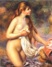Pinturas a óleo Banhista por Renoir por Pierre Auguste Renoir arte do corpo feminino de Alta qualidade pintados à Mão 2024 - compre barato