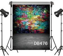 Polyester Backdrop Background Photography Studio Props Colorful Brick Wall Gray Floor Photographic Seamless Washable No Crease 2024 - buy cheap