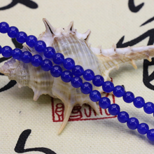 4mm Azul calcedônia solta pérola forma redonda DIY jewelry making projeto da forma das mulheres de pedra adequado presente 15" 2024 - compre barato