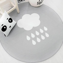 Nordic White Cloud Printed Soft Carpets Anti-Slip Rug Lovely Cartoon Computer Chair Mat Floor Mat Round Home Kids Room Rugs 2024 - buy cheap