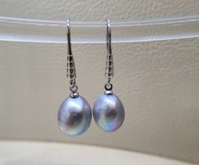 Grey Pearl Earrings Natural Freshwater Pearl Women's Silver Earrings Baroque Drop Earrings Women's Earrings 2024 - buy cheap