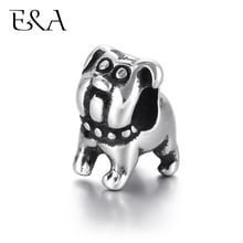 Stainless Steel European Beads Dog 5mm Hole Blacken Metal Animal Charm Slider for DIY Bracelet Jewelry Making Bead Supplies 2024 - buy cheap