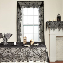Halloween Black Spider Lace Pelmet Short Door Curtains for Living Room DIY Home Decorative Window Tulle Curtains for Kitchen 2024 - buy cheap