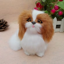 simulation animal 15x10cm squatting dog model toy polyethylene&furs Resin handicraft,home decoration gift A1428 2024 - buy cheap
