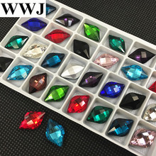 Piedras de cristal para la fabricación de collares, piedras de cristal con parte trasera en punta de limón de 12x19mm, más colores a elegir, venta al por mayor, 125 Uds. 2024 - compra barato