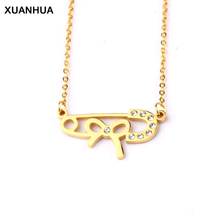 XUANHUA Wholesale Stainless Steel Bowknot Necklaces & Pendants Chain Necklace Choker Stone Valentines Day Gift Women Jewellery 2024 - buy cheap