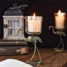 American retro flamingo bronze sculpture candlestick desktop coffee table home decoration cabinet decoration 2024 - buy cheap