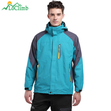 Мужская Флисовая Куртка LoClimb, водонепроницаемая ветрозащитная куртка 3 в 1 для кемпинга, походов и лыж, для спорта на открытом воздухе, AM145 2024 - купить недорого