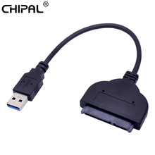 Chipal adaptador de cabo usb 3.0 para sata 3.0, conversor de 5gbps usb3.0 para serial ata iii 22pin para 2.5 drive de disco rígido ssd hdd 2024 - compre barato