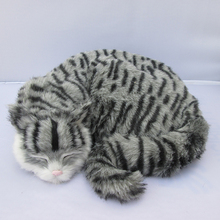 Simulación gato gris de polietileno y pieles modelo de gato regalo divertido alrededor de 29cm x 31cm x 10cm 2024 - compra barato