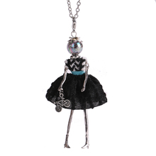YLWHJJ new women doll pendant maxi necklace handmade black dress girl cute romantic Brand hot princess fashion jewelry female 2024 - buy cheap