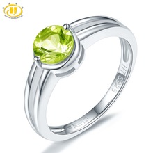 Hutang Peridot Women's Ring Pure 925 Sterling Silver Natural Green Gemstone Rings Simple Fine Elegant Jewelry New Arrival Gift 2024 - купить недорого