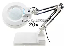 Lupa de led 20x, lupa de vidro com lentes brancas para conserto de mesa 2024 - compre barato