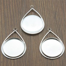 WYSIWYG 5pcs Fit 20mm Glass Cabochon Brass Material Simple Style Cabochon Base Cameo Setting Charms Pendant Tray 2024 - купить недорого