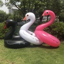 New Inflatable swan swim ring Black and white swan pool float Flamingos swimming circle pool Toy Inflatable swan float Lifebuoy 2024 - buy cheap