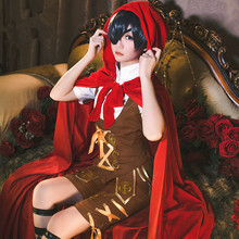 Kuroshitsuji Black Butler Cosplay Anime Ciel Phantomhive Little Red Riding Hood Cosplay Costume Cloak+Clothes+Ring+Eye Mask+Sock 2024 - buy cheap