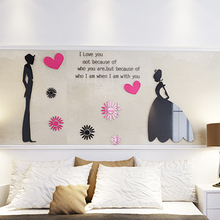 Love Oath 3d three-dimensional Crystal Acrylic wall stickers Living room bedroom marriage room Home Decoration 2024 - buy cheap