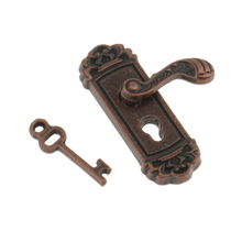 Mini vintage lock with right handle and key Designed for 1/12 dollhouse miniature doors  for your dollhouse DIY scene  Bronze 2024 - buy cheap