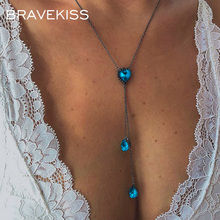 Bravekiss borla pingente colar boemia azul pedra colares moda jóias acessórios para as mulheres acessórios diários bpn1259 2024 - compre barato