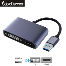 USB3.0 to HDMI DVI Adapter HD 1080P Video  2in1 USB to HDMI Converter  for Macbook  Projectors Monitors 2024 - buy cheap