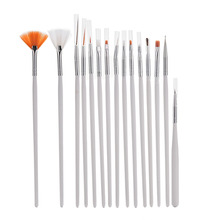 Nail Art Decorations Brush Set Tools Professional Painting Pen for False Nail Tips UV Nail Gel Polish 15PCS Nail Brushes 2024 - buy cheap