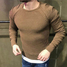 Свитер 2018 Новый брендовый мужской осенний свитер с круглым вырезом и длинным рукавом, однотонный кашемировый зимний теплый пуловер 2024 - купить недорого
