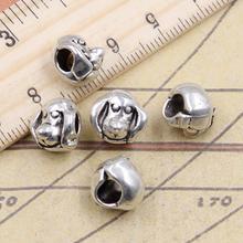 10pcs Beads Dog Pug 4.5mm Big Hole Vintage Charms European Pendant Fit For Bracelet DIY Antique Silver Color Fit Making 2024 - buy cheap