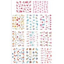 Самоклеящиеся 3D наклейки для ногтей, 11 шт./лот, наклейки для тату с цветами, бабочками, сердечной волной, сердечком, гвоздиками, амариллисом, Далией, E919-929 2024 - купить недорого