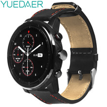 Yuedaer-pulseiras de relógio para xiaomi, 47mm, para amazfit pace stratos 2, bracelete de couro para amazfit gtr 47 2024 - compre barato