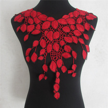 red Lace Fabric Dress Applique Motif Blouse Sewing Trims DIY Neckline Collar Costume Decoration Accessories YL830 2024 - buy cheap